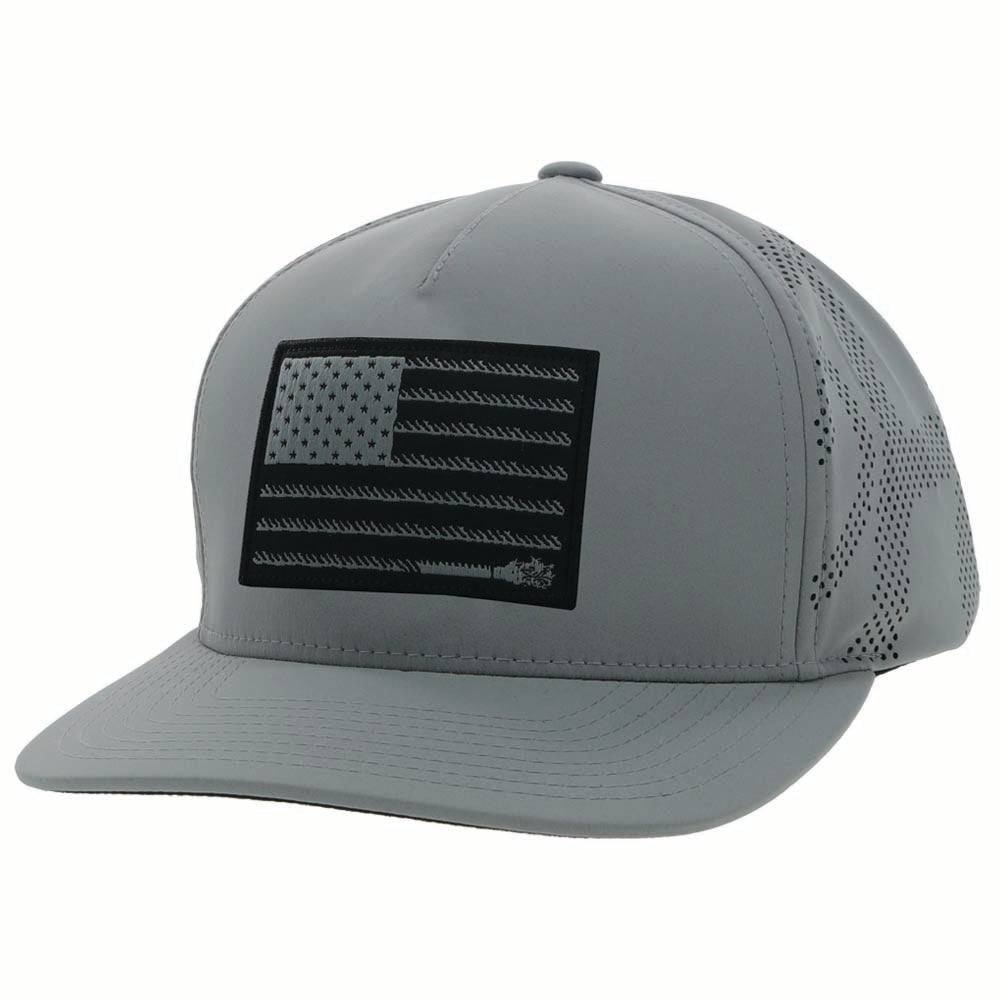 Youth "Liberty Roper" Grey Hat w/Black/White Rectangle Patch