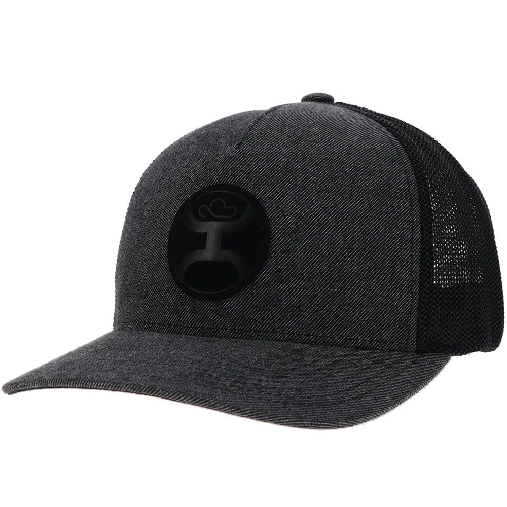 "Cayman" Flexfit Hat Grey/Back w/Black Circle Patch