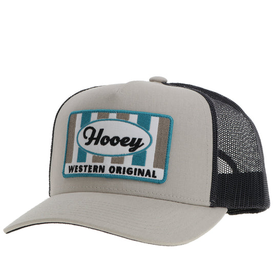 "Sudan" Hat Tan/Charcoal w/Tan/White/Blue Patch