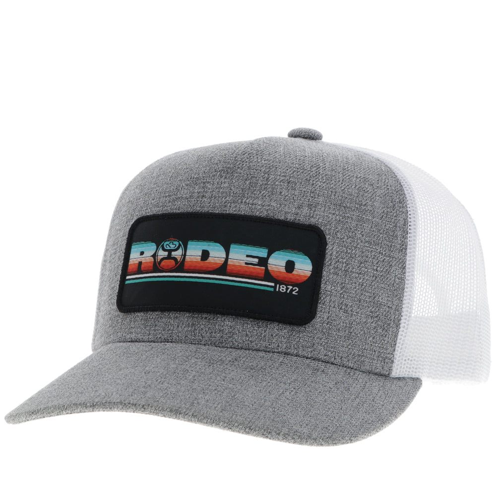 Youth "Rodeo" Hat Grey/White w/Serape & Black Patch