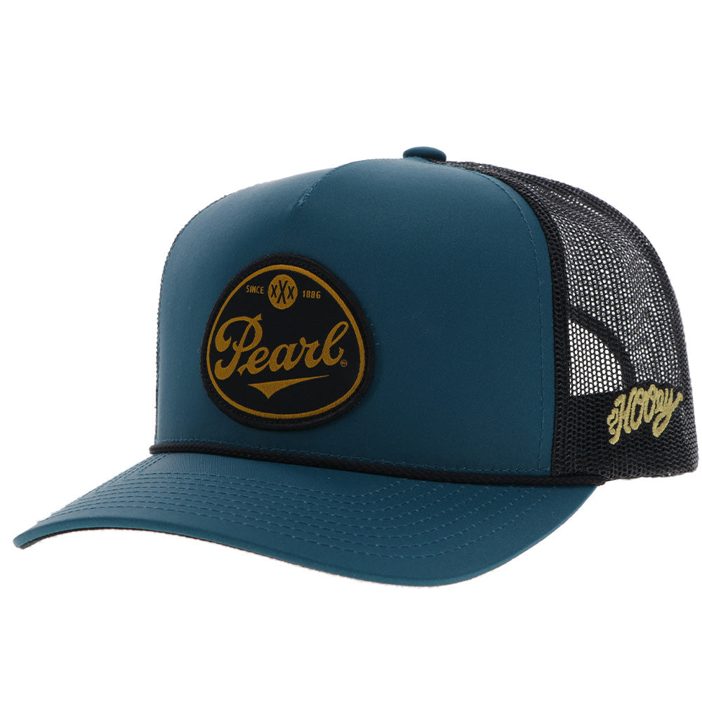 "Pearl" Hat Blue/Black w/Golden Patch