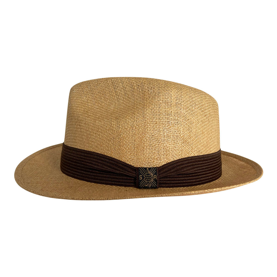 Short Brim Panama Hat Handmade from 100% Oaxacan Jute - Cafe Con Leche