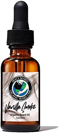 Peace Beards Vanilla Smoke Organic Beard Oil for Men – Natural Beard Conditioner & Moisturizer – Vegan & Plant-Based – 1 oz