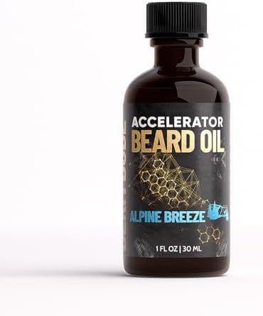 DERM DUDE Accelerator Beard Growth Oil, Thickening and Conditioning Beard Growth, Natural Beard Serum for Facial Hair Growth, Beard Growth, Alpine Breeze Scent, 1 Ounce (Alpine Breeze, 1, Fl Oz)