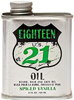 18.21 Man Made Hair, Skin & Beard Oil for Men, 4 Scents - Non-Greasy, Conditioning Balm with Castor Seed, Jojoba, and Argan Oils - Premium Tattoo and Mustache Care Products