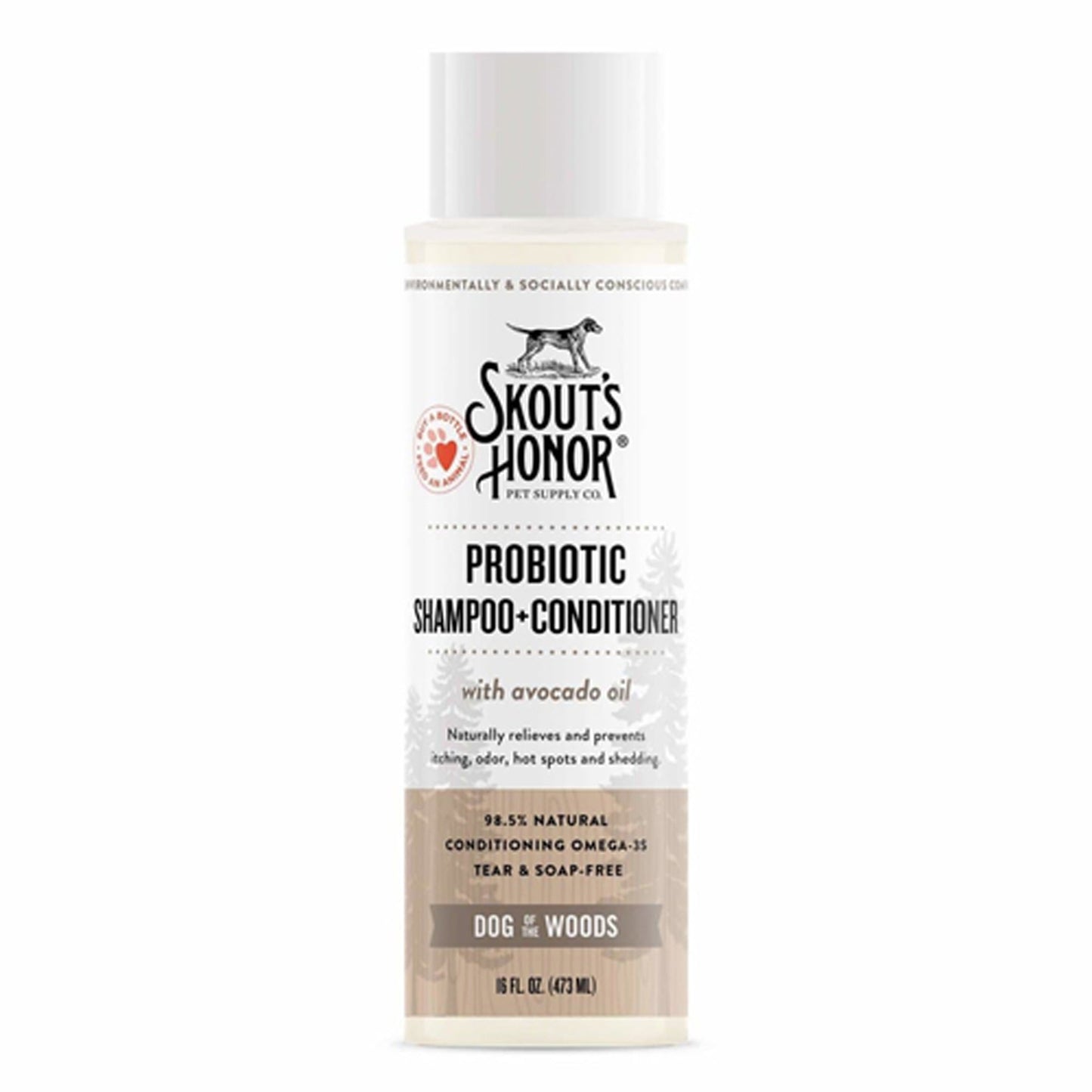 Skouts Honor Dog Probiotic Shampoo Conditioner Dog Of The Woods 16oz,