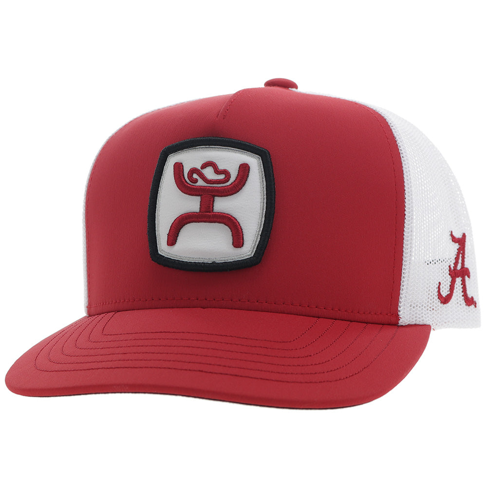 "University Of Alabama" Hat Red/White w/Square Patch