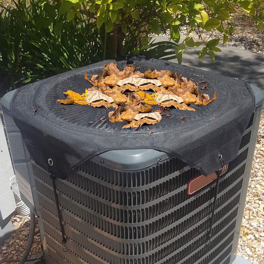 Air Conditioner Top Cover with Elastic Bungee Cords Oxford Mesh AC Condenser Cover Leaf Proof Wind Proof Air Conditioning Cover Universal AC Unit Outdoor Cover for Grass Debris 28x28in/32x32in