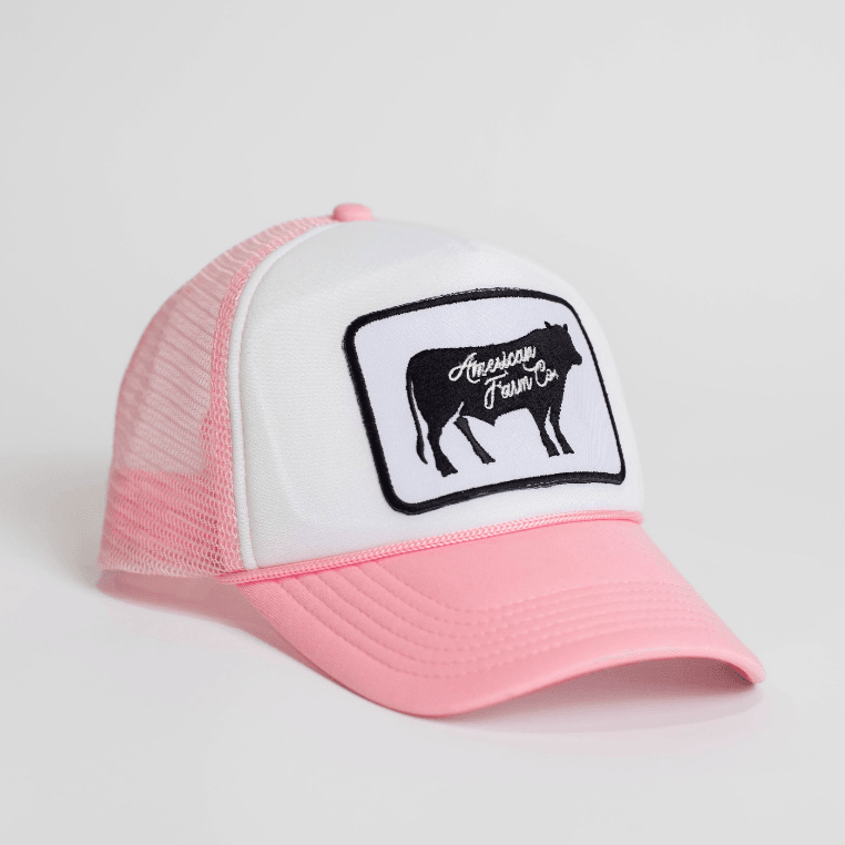 American Farm Co Cow Patch Foam Cap - Pink
