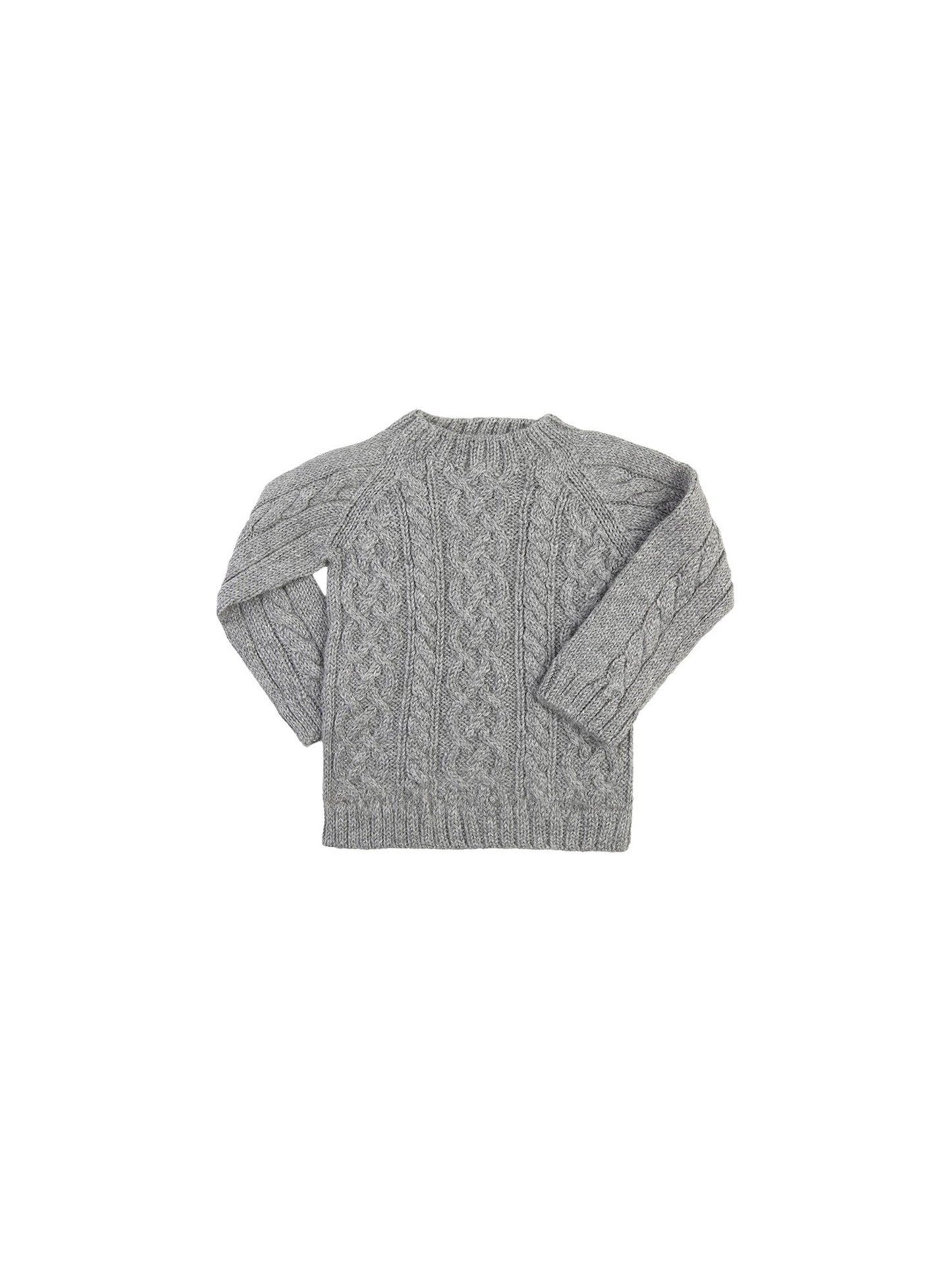 Baby Alpaca Grey Cable Knit Sweater Weston Table