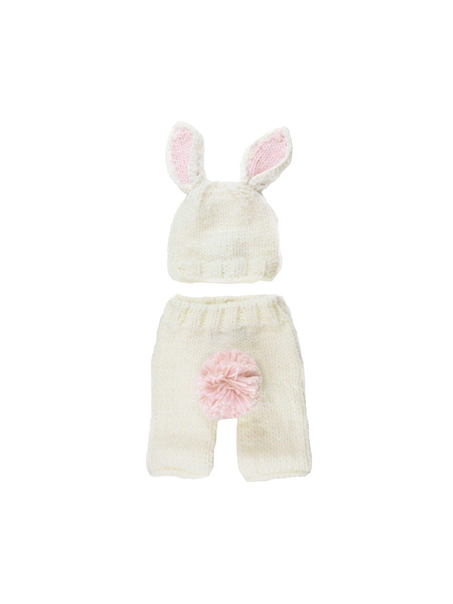 Hand Knit Newborn Bunny Set