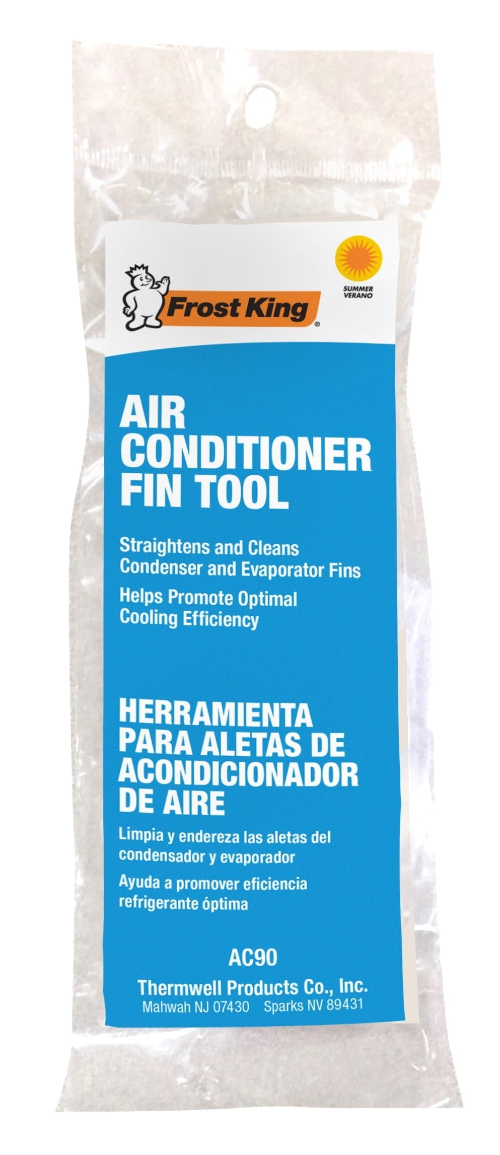 Frost King AC90 Air Conditioner Fin Tool with Straightens Condenser Fins. Gray
