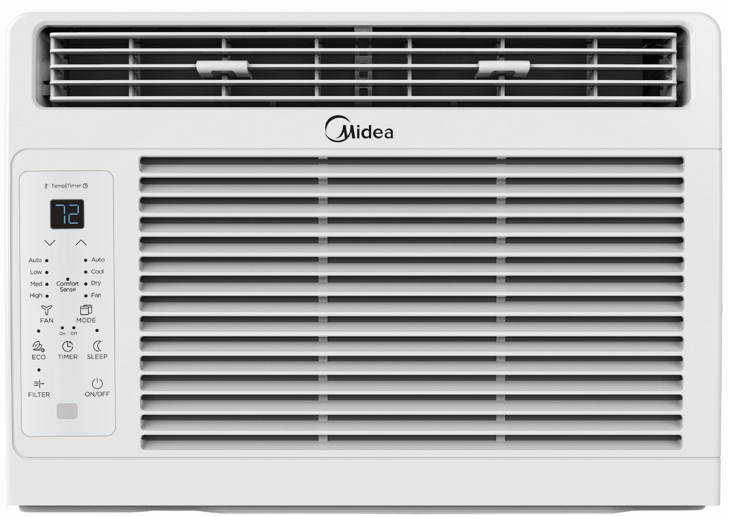 Midea 6.000 BTU 115V Window Air Conditioner with ComfortSense Remote. Up to 250 sq ft Coverage Area. Black. MAW06R1WWT