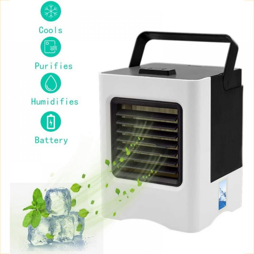 Mini 3 in 1 Evaporative Air Cooling Cooler - Personal Portable Air Conditioner Fan. Adjustable Wind Direction w/3 Speeds. 12H Working Time. Quiet for Desktop Office Small Room Dorm