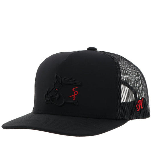 "Sniper Pig" Hat Black w/Black & Red Logo