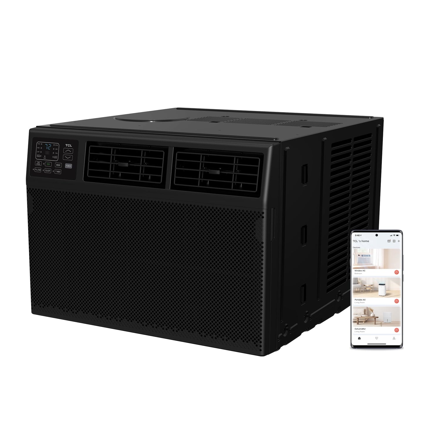 TCL 10.000 BTU Smart Window Air Conditioner. Black. W10W9E2-B3