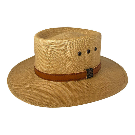 Angel Eyes Wide Brim Hat Handmade from 100% Oaxacan Jute - Light Brown
