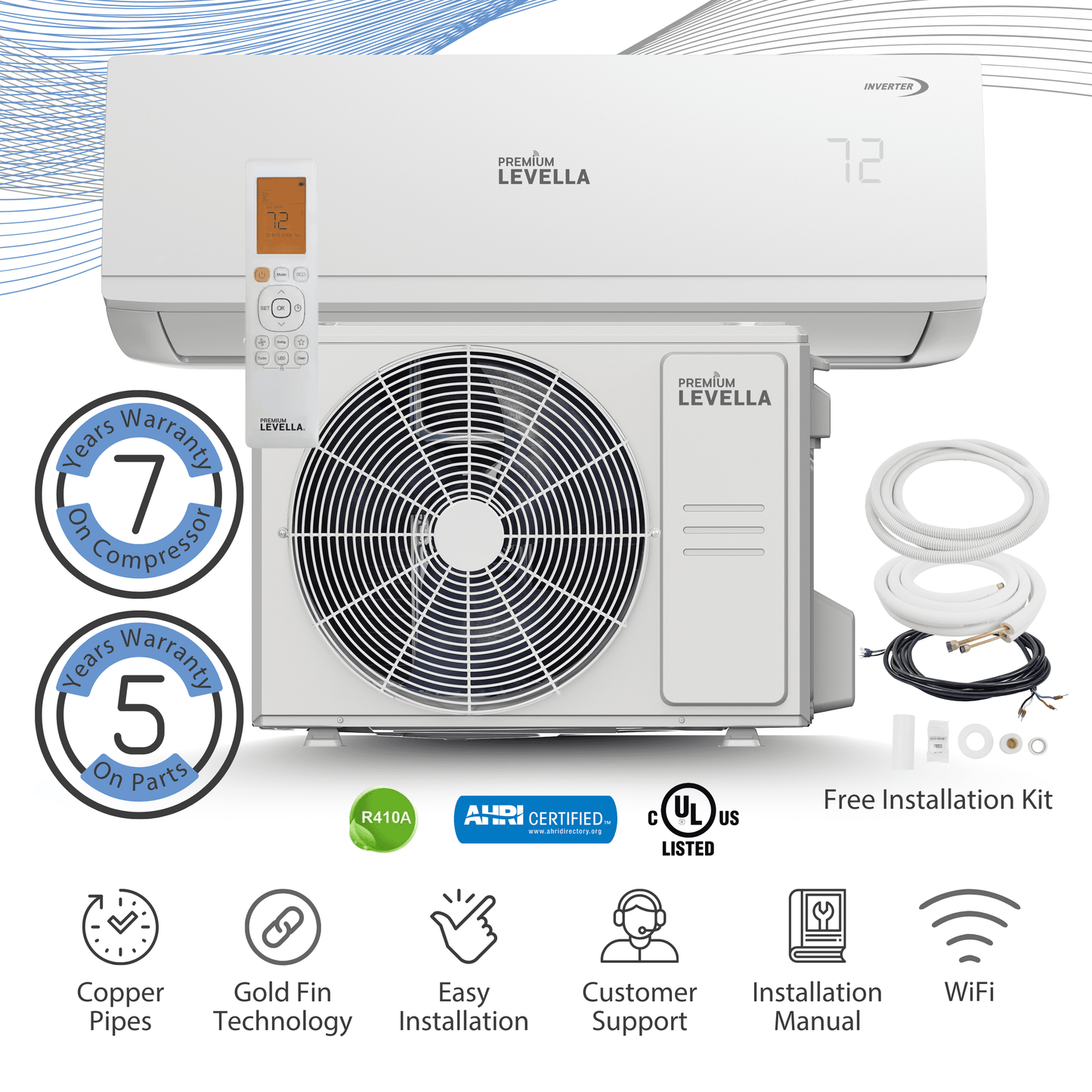 12000 Btu Air Conditioner Type Mini Split 21.4 SEER2 Inverter AC Ductless Heat Pump 220V