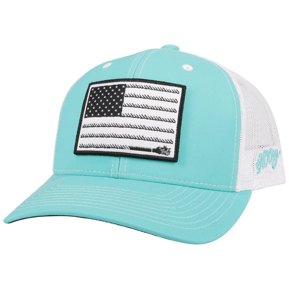 "Liberty Roper" Turquoise/White Hat