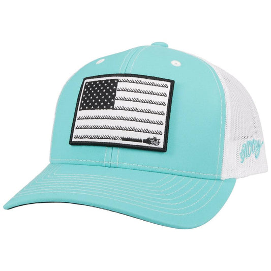 "Liberty Roper" Turquoise/White Hat