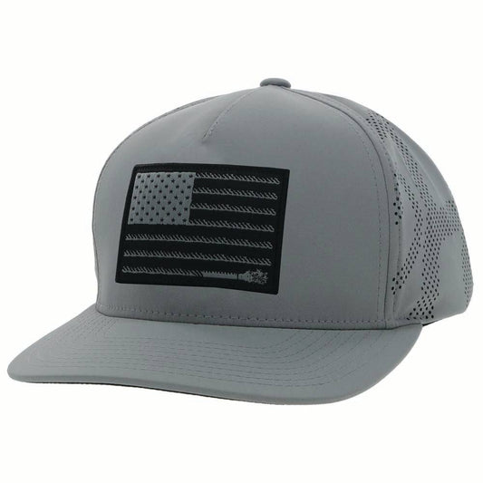 Youth "Liberty Roper" Grey Hat w/Black/White Rectangle Patch