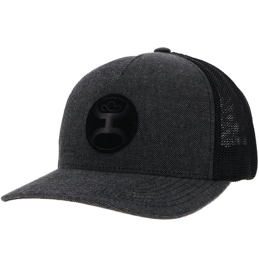 "Cayman" Flexfit Hat Grey/Back w/Black Circle Patch