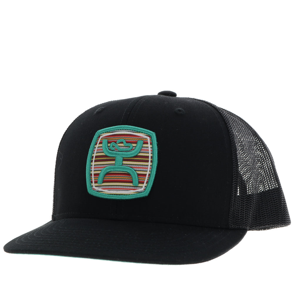 "Zenith" Hat Black w/Serape Pattern Patch