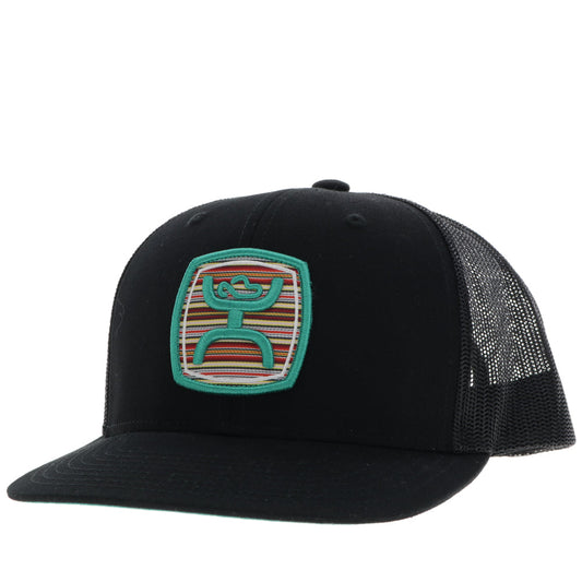 "Zenith" Hat Black w/Serape Pattern Patch