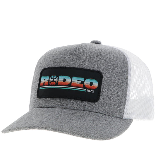 Youth "Rodeo" Hat Grey/White w/Serape & Black Patch
