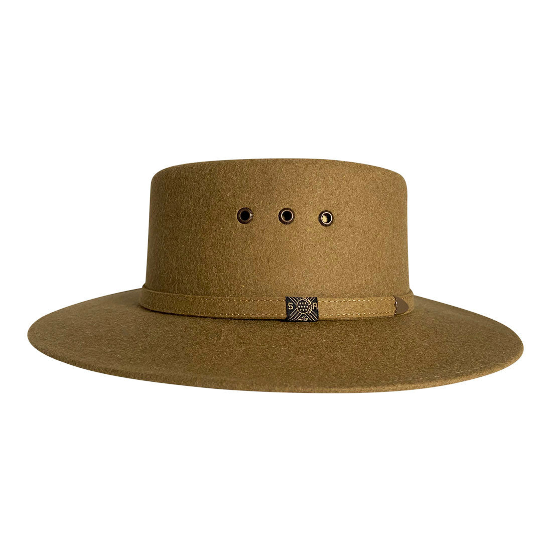 Angel Eyes Wide Brim Hat Handmade from Oaxacan Sheep's Wool - Light Brown