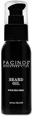 Pacinos Beard Oil for Men - With Tea Tree and Argan Oil to Add Moisture and Shine - For a Manageable, Frizz-Free Beard - Reduces Itching and Flaking - Suits All Beard Hair - Kind to Skin - 2 oz