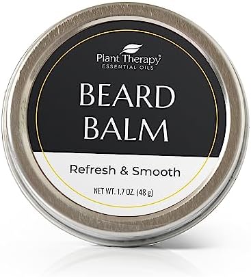 Plant Therapy Hair Therapy Refresh & Smooth Beard Balm 1.7 oz Tin, Hydrating & Rejuvenating, Soften and Smooth Your Beard With Shea Butter, Argan Oil, & Millet Seed