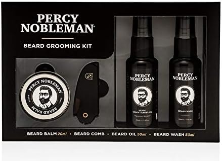Percy Nobleman Beard Grooming Kit. Signature Scented Beard Oil 50ml. Beard Wash 50ml. Beard Balm 20ml. Beard Comb.