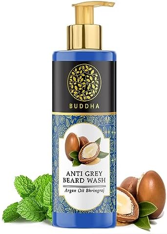 Buddha Natural Grey Hair Beard Wash - Ayush Certified - Chemical-Free, No Side-Effects - Restores Natural Black Beard Hair & Gives Softer, Shiny, Thicker Beard (120 Ml (Pack Of 1))