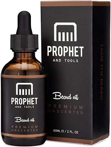 Prophet and Tools Unscented Beard Oil, Organic Revolutionary Formula helps for Thicker Beard Growth, Soften Hairs, Relieve Itch and Dryness, Great for Long Beards, 2oz