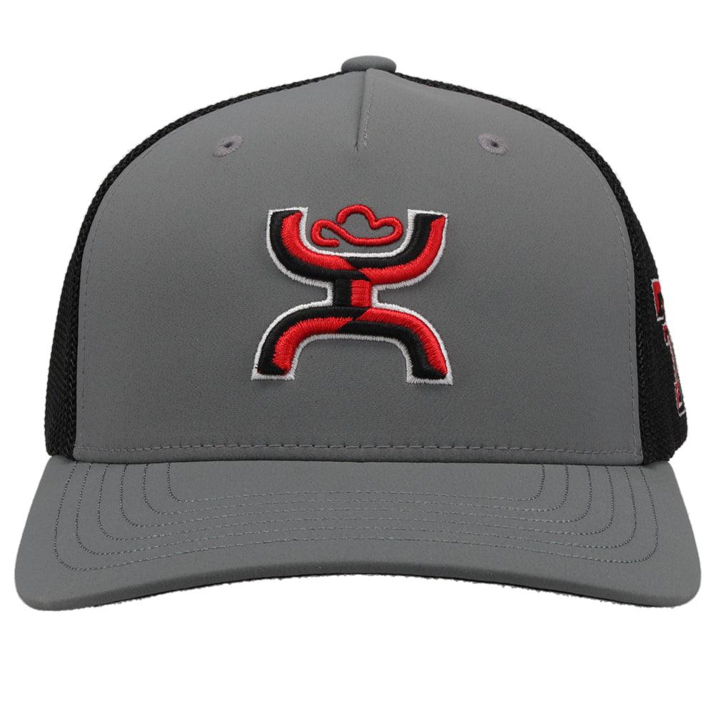 Texas Tech University Flexfit Hat Grey/Black w/Hooey Logo (Red/Black)