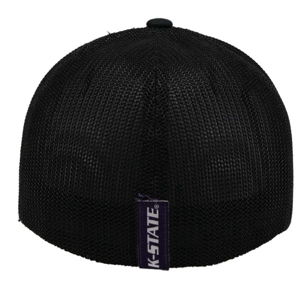 Kansas State University Hat Black Flexfit w/Hooey Logo (Purple/Grey)