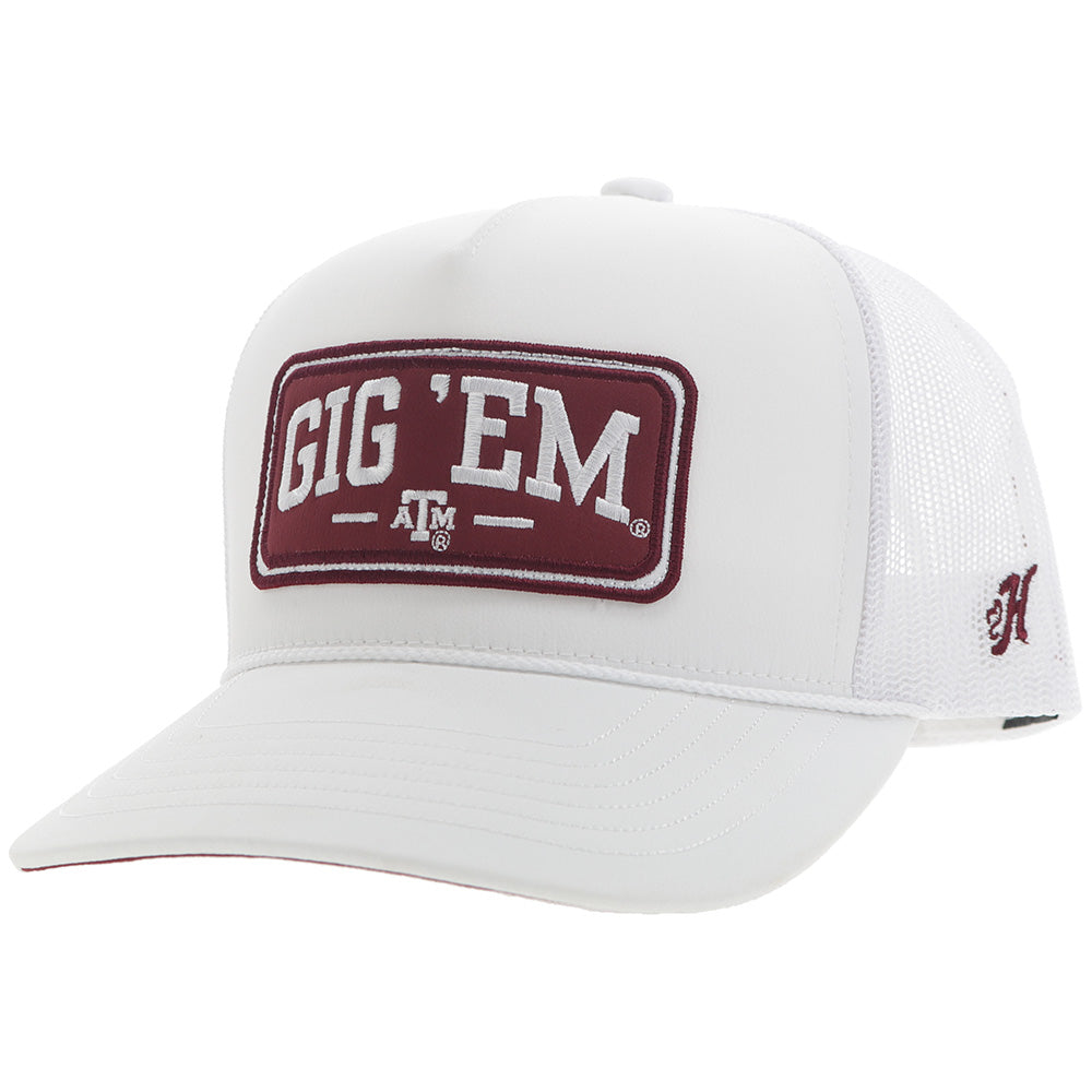 Texas A&M Hat White/Maroon Rectangle Patch