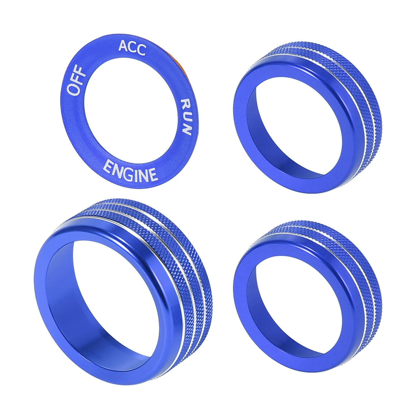 Air Conditioner Knob Ring Covers Engine Start Button Cover Set Fit for Dodge Challenger Charger Durango 2015-2020 Blue