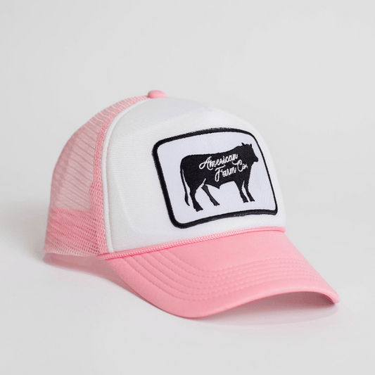 American Farm Co Cow Patch Foam Cap - Pink