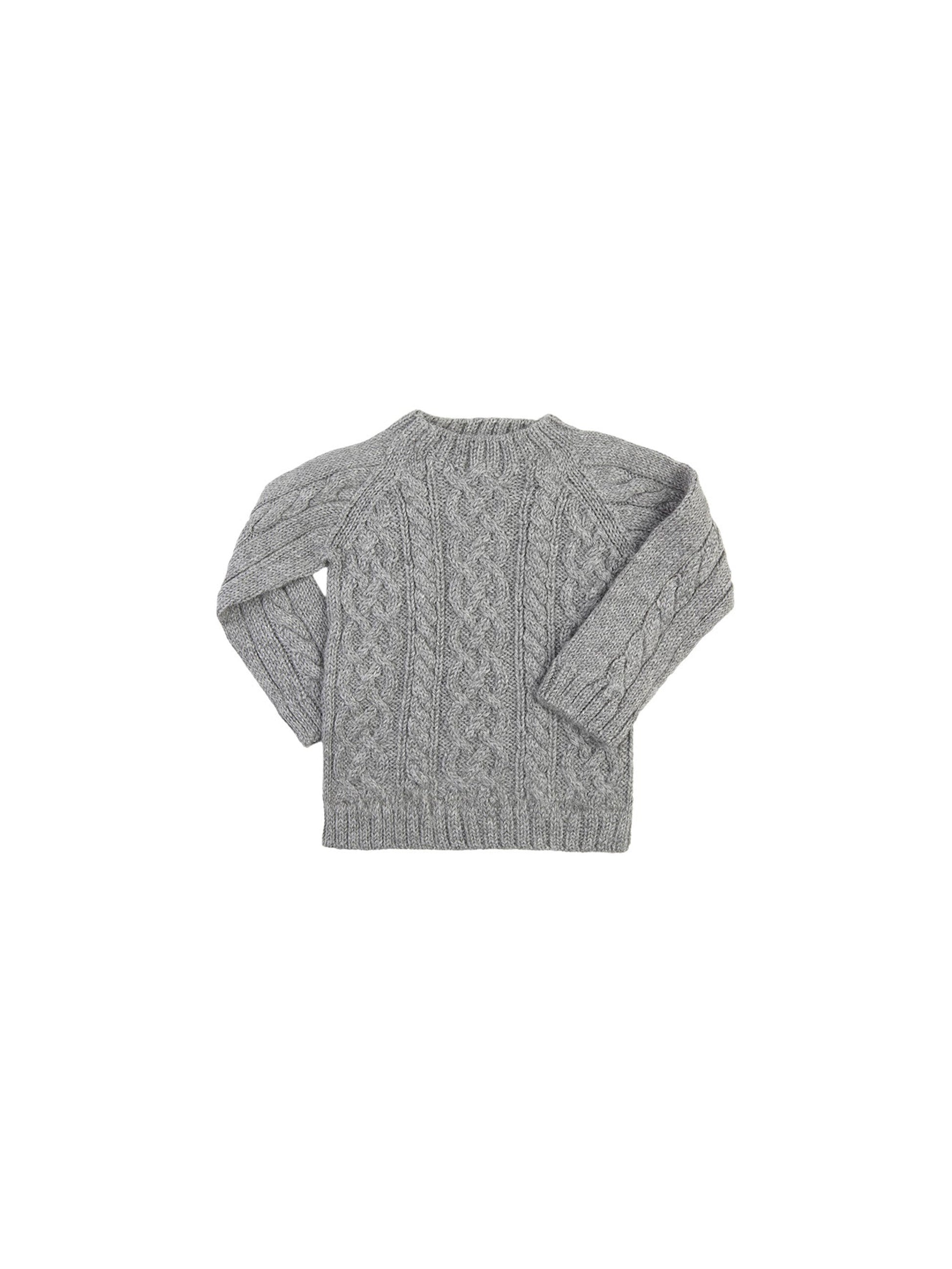 Baby Alpaca Grey Cable Knit Sweater Weston Table