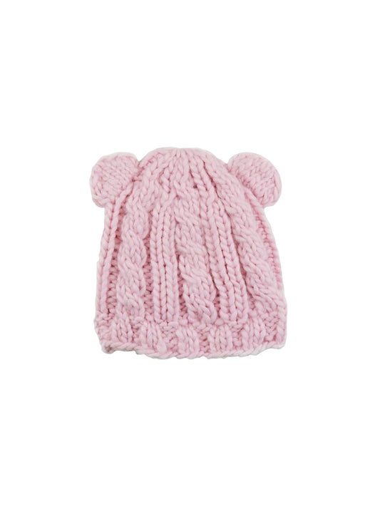 Bear Cable Pink Hand Knit Hat Weston Table