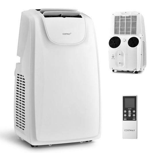 Costway 8000 BTU (11.500 BTU ASHRAE) Dual Hose Portable Air Conditioner 3-in-1 AC Unit w/ Remote Control