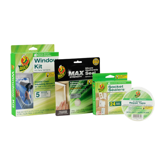Duck Weatherstrip Kit - Window Kit. Foam Socket Sealers. Acrylic Tape