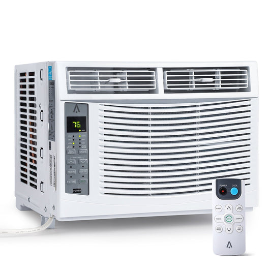 EastVita Air Conditioner 6000 BTU AC Unit with Remote/App Control Flexible Window Opening(T Design). Turbo Fast Cooling & 3 Fan Speeds. Auto Restart. ECO. 6.000. White