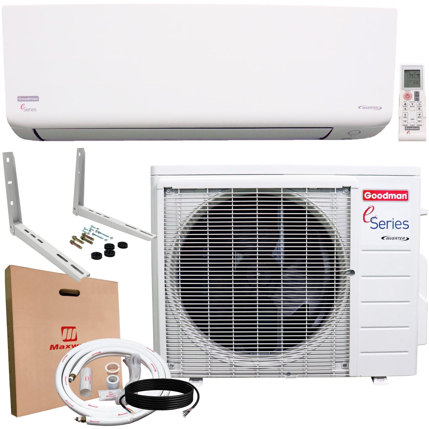 Goodman 9.000 BTU 18 SEER2 Ductless Mini-Split Heat Pump Air Conditioner up to 400 sq. ft.