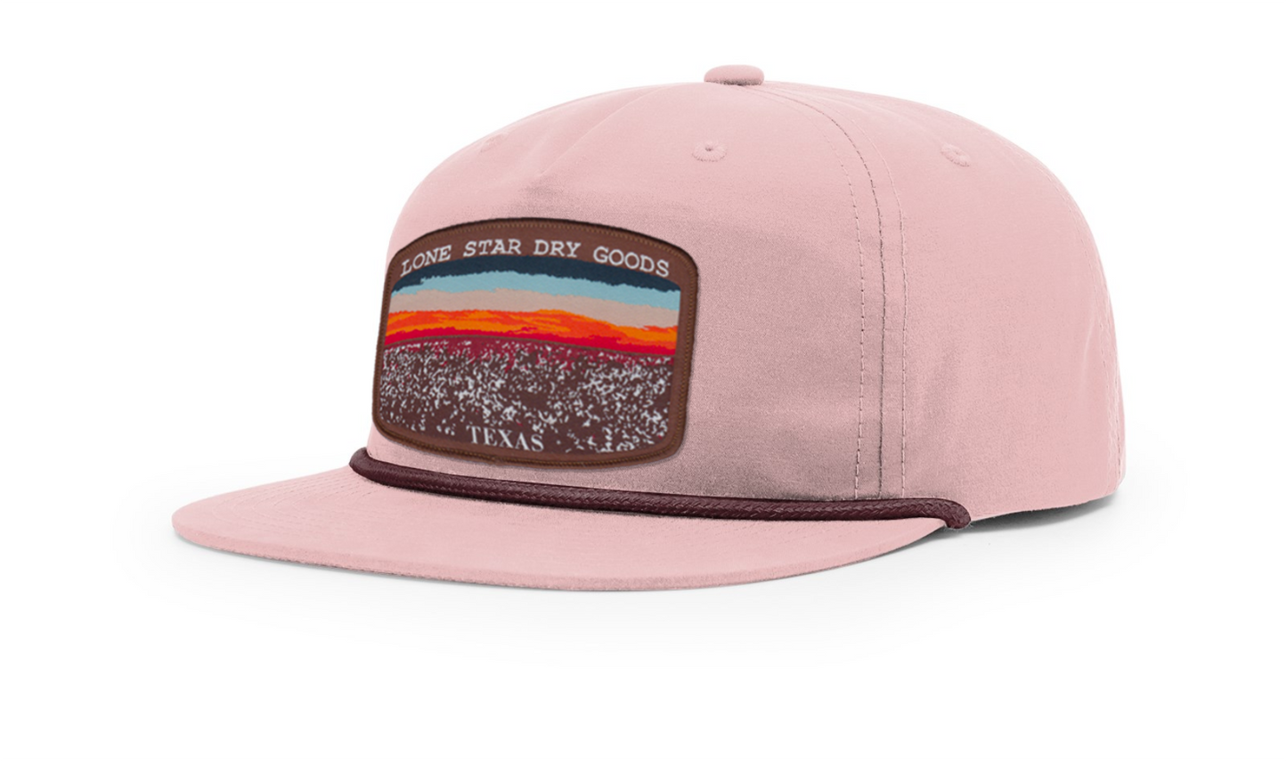 LSDG Rope Hat- Pale Peach/Maroon Rope