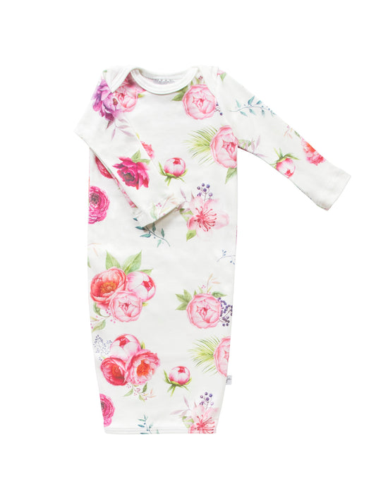 Peonies Organic Baby Gown
