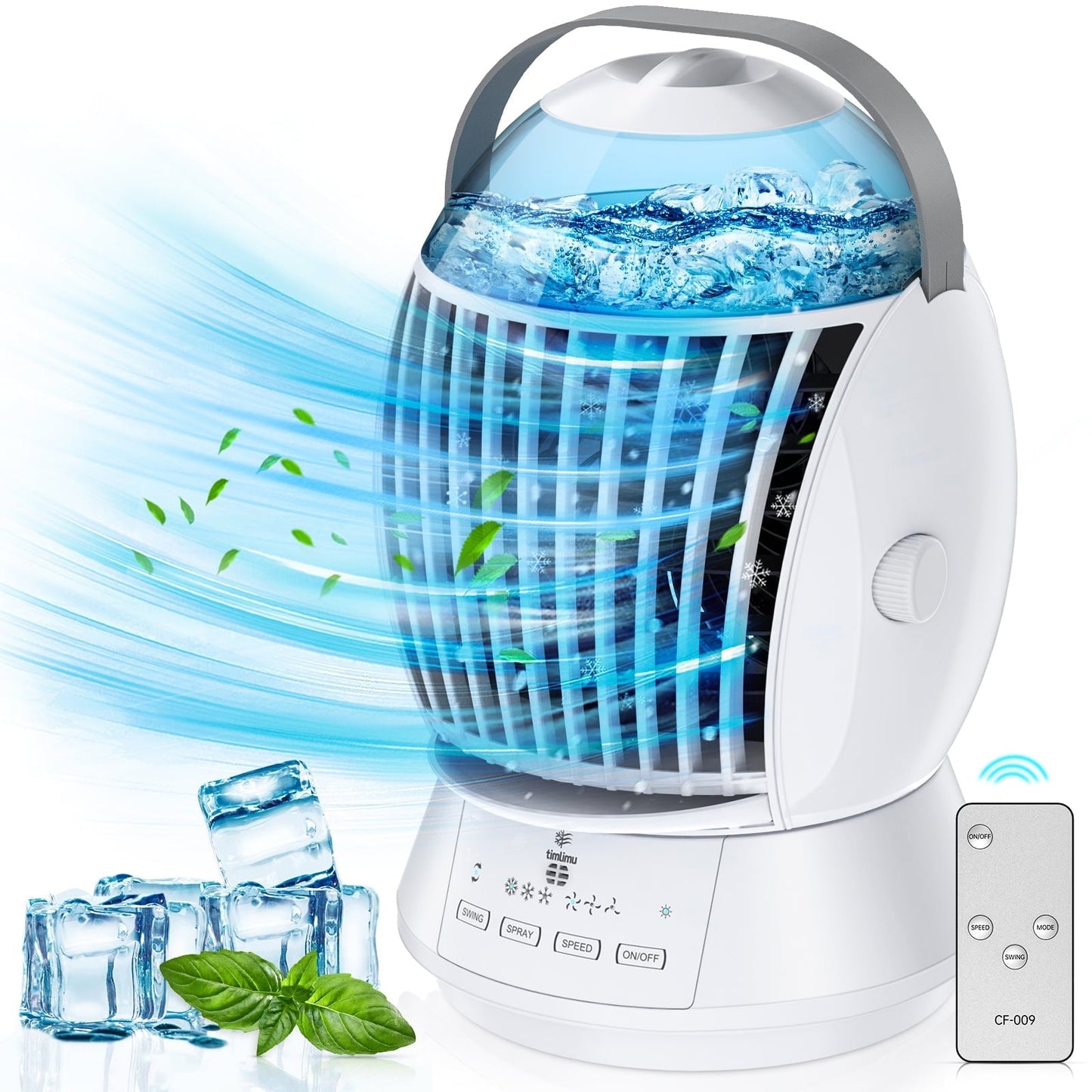 Portable Air Conditioner Fan. Personal Mini Cooling Fan with Remote for Room Office Camping Outdoor