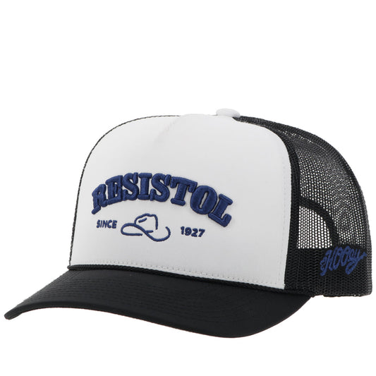 "Resistol" Hat White/Black w/Blue Logo